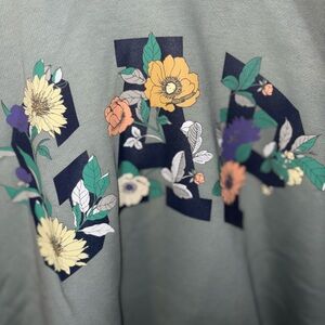 GAP Sage Green Hoodie Gap grey floral zip up hoodie Size XL #floral #hoodie XLT